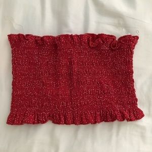 Brandy Melville Red Polka Dot Tube Top